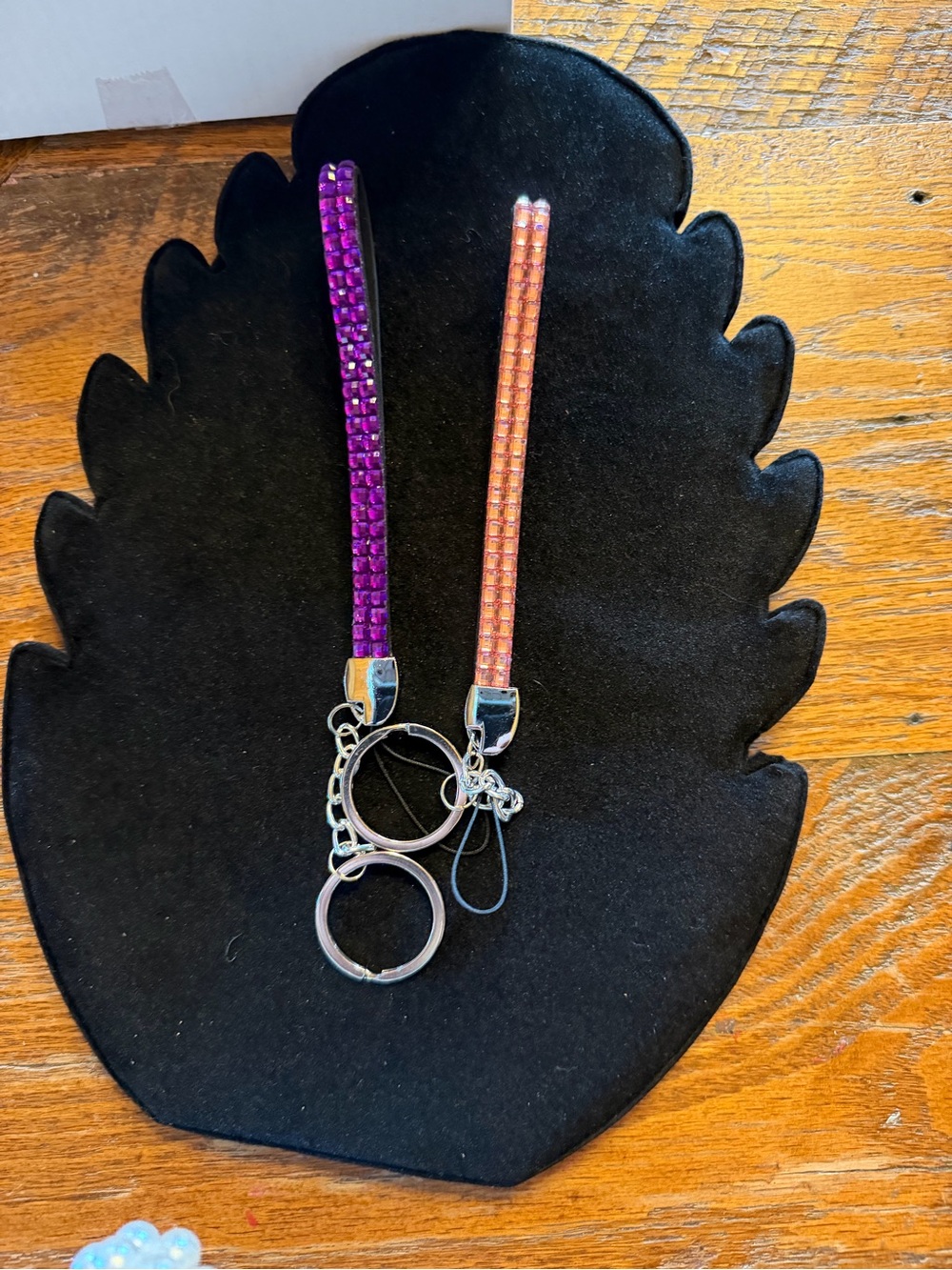 Sparkling Purple and Pink Crystal Keychain Duo